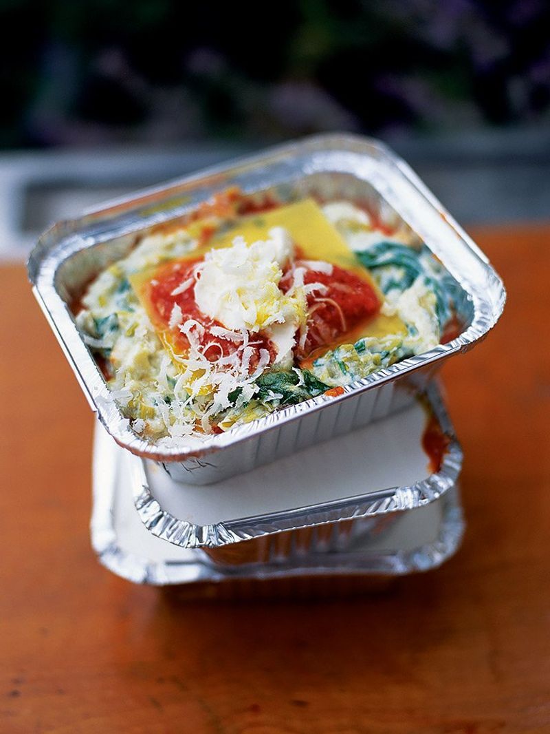Zoete prei, ricotta en tomaten lasagne