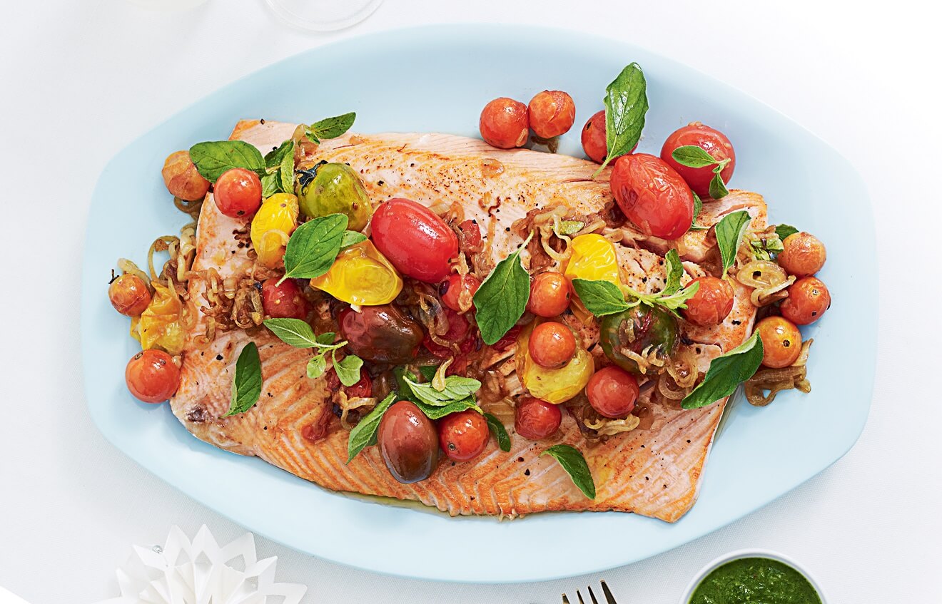 Gegrilde zalm met chimicurrisaus