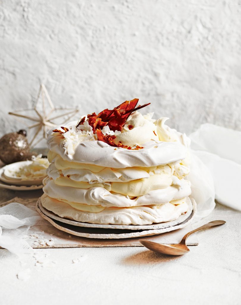 Meringuetaart met limoncelloroom en kokospraliné