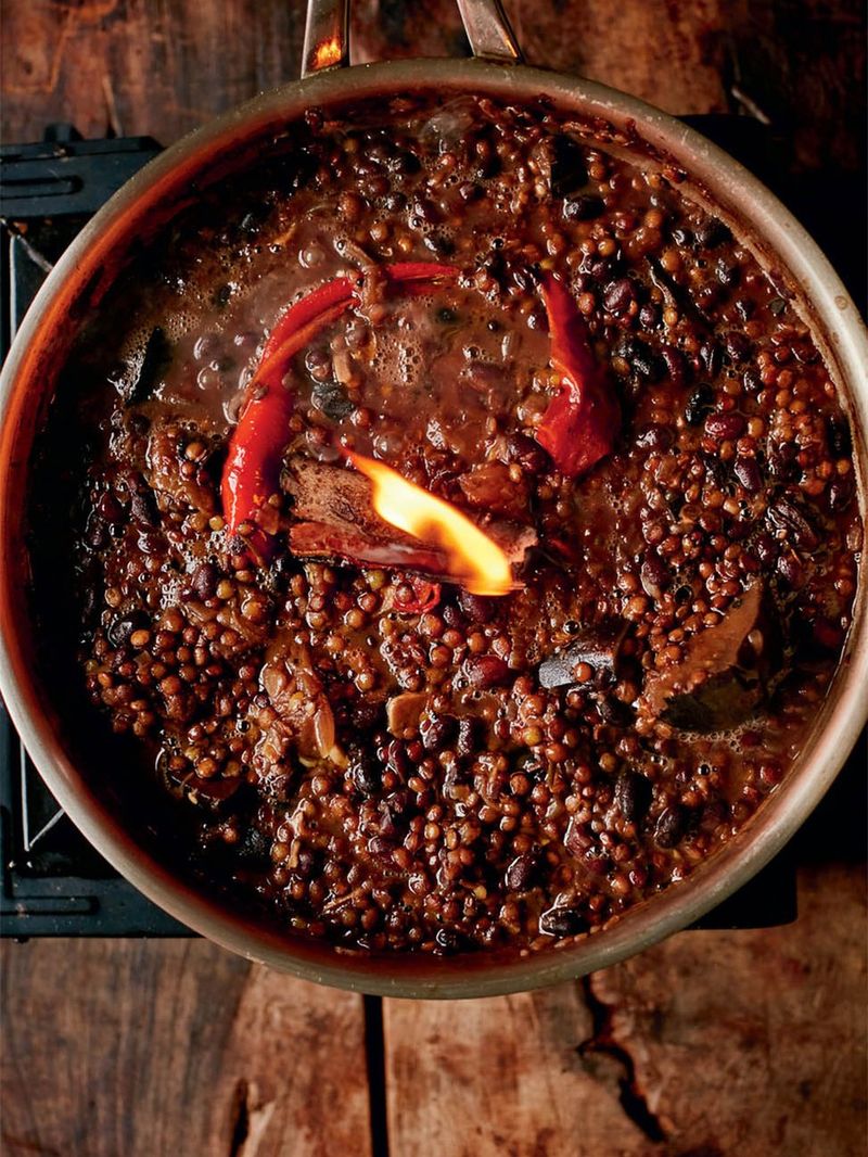 Smoky aubergine daal