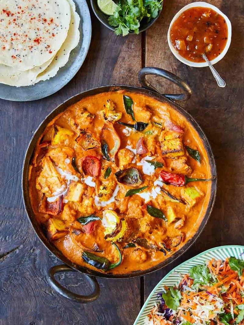 Romige paneer en groenten curry