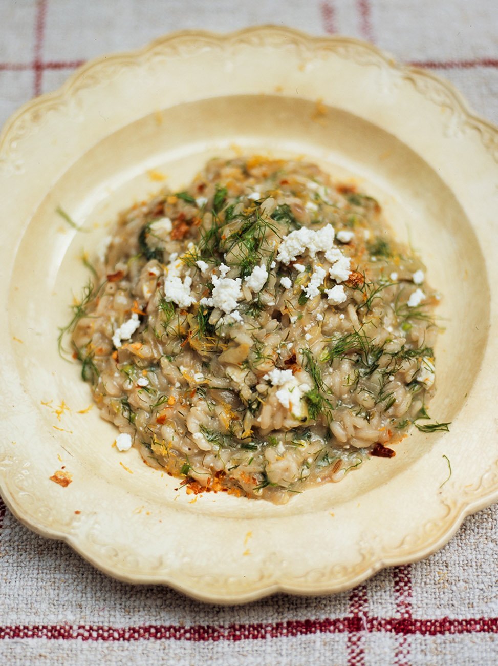 Risotto ai finocchi con ricotta e peperoncino