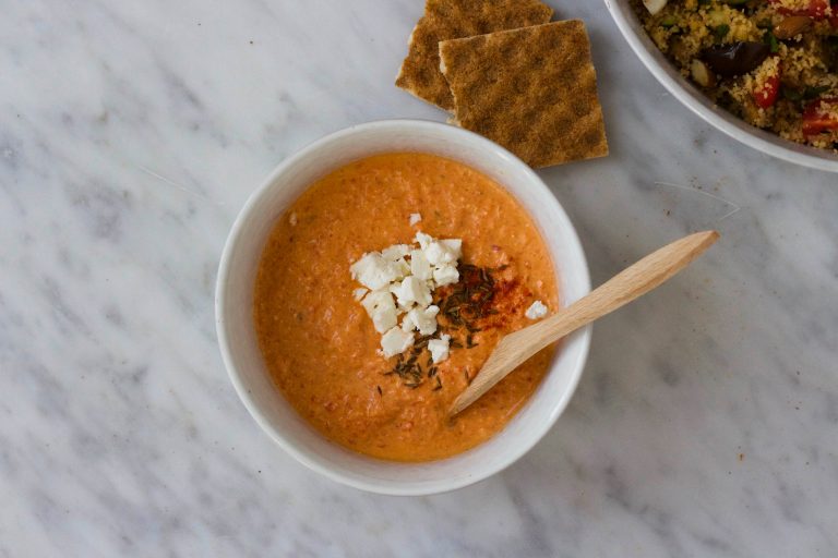 Geroosterde paprika feta spread