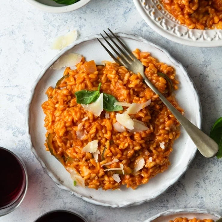 Creamy tomato risotto