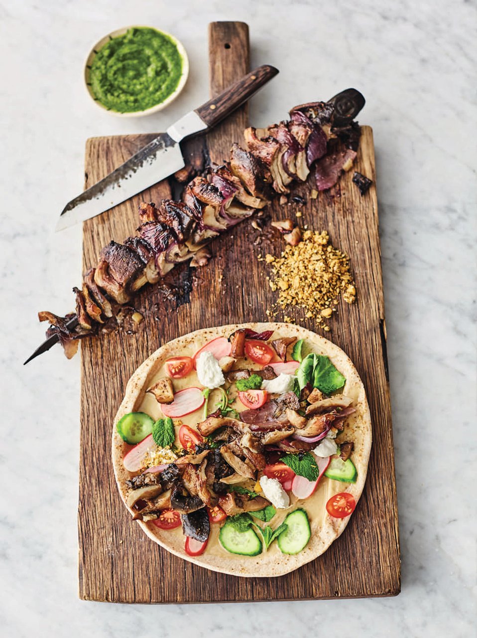 Krokante champignon shawarma