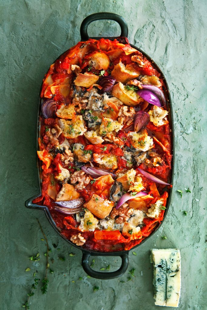 Krokante lasagne met gorgonzola
