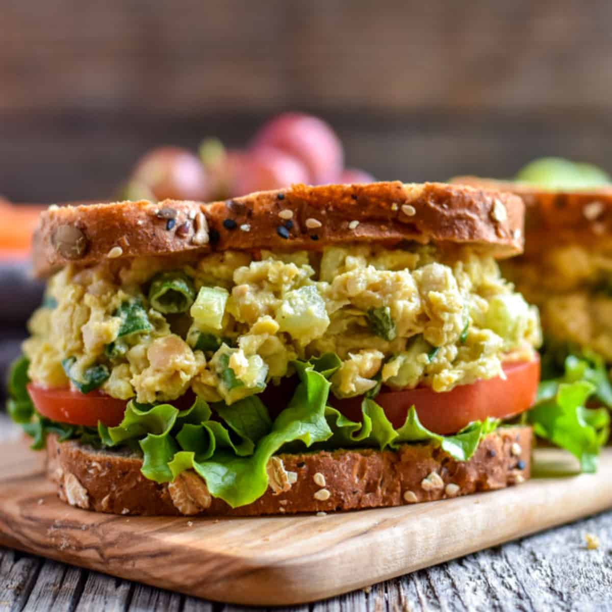 Kikkererwten curry sandwich