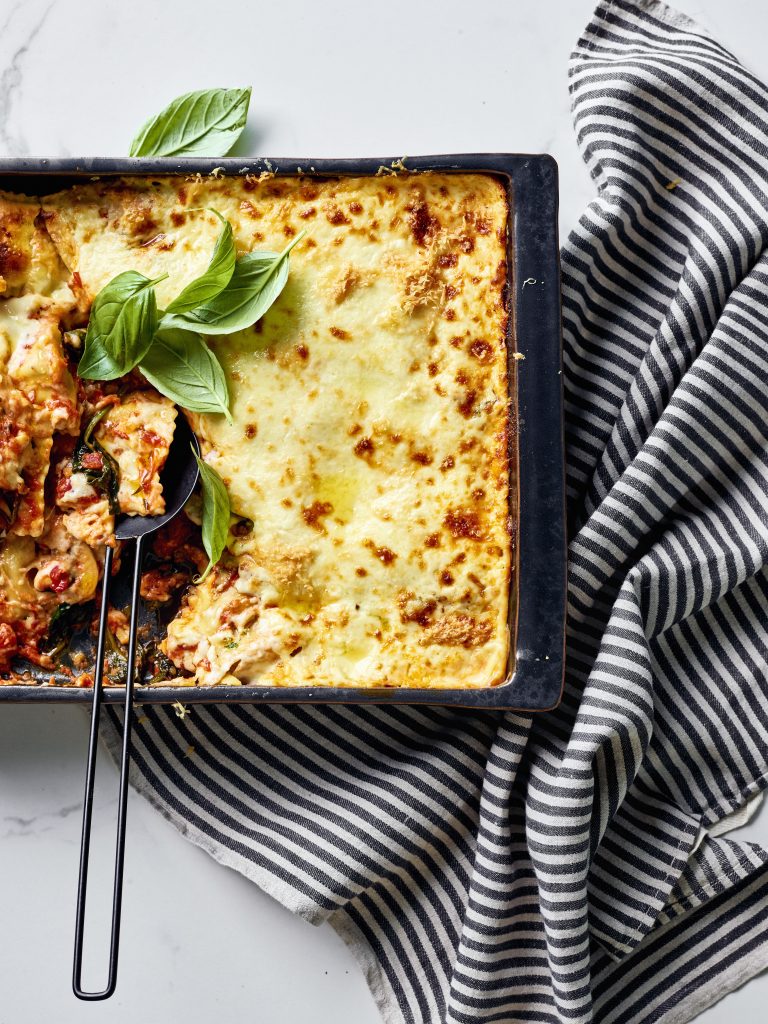 Ravioli lasagne met pecorino-bechamelsaus