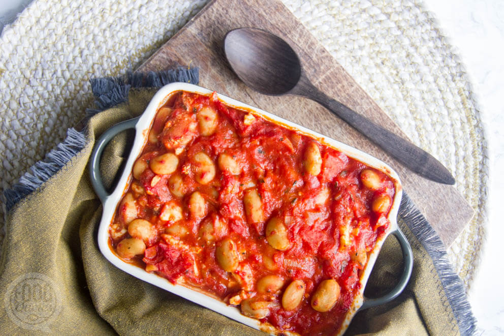 Limabonen in tomatensaus