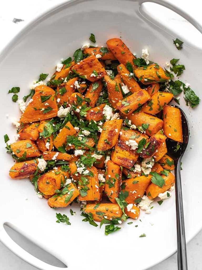 Geroosterde wortel en feta salade