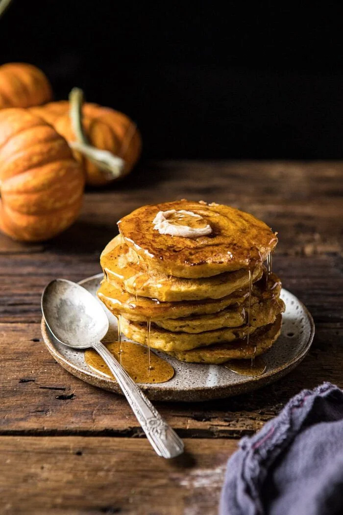 Pompoen-kaneel pancakes