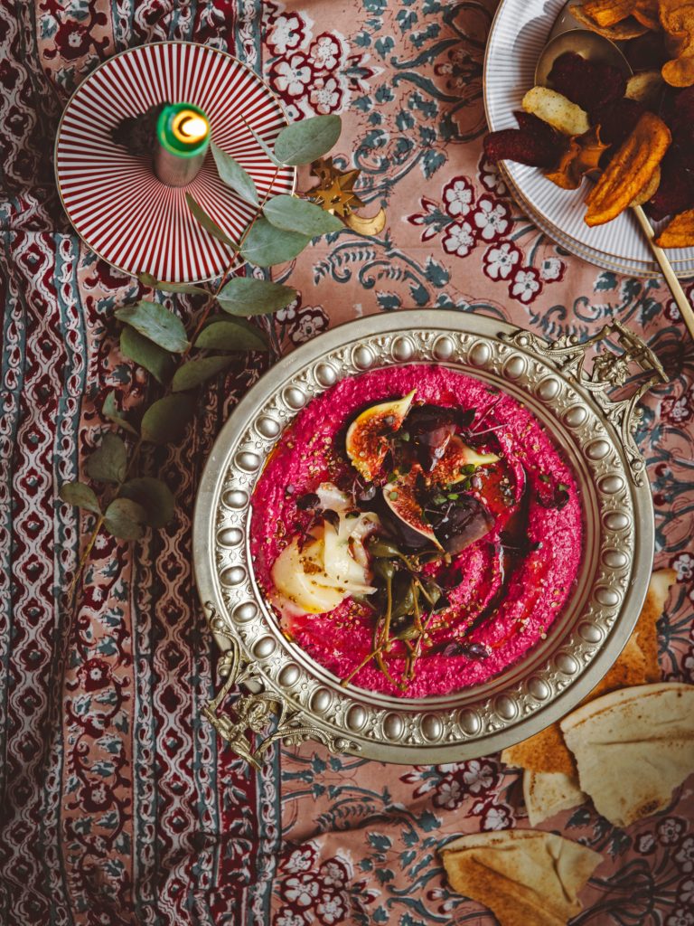 Bietendip met vijgen, gember en shiso