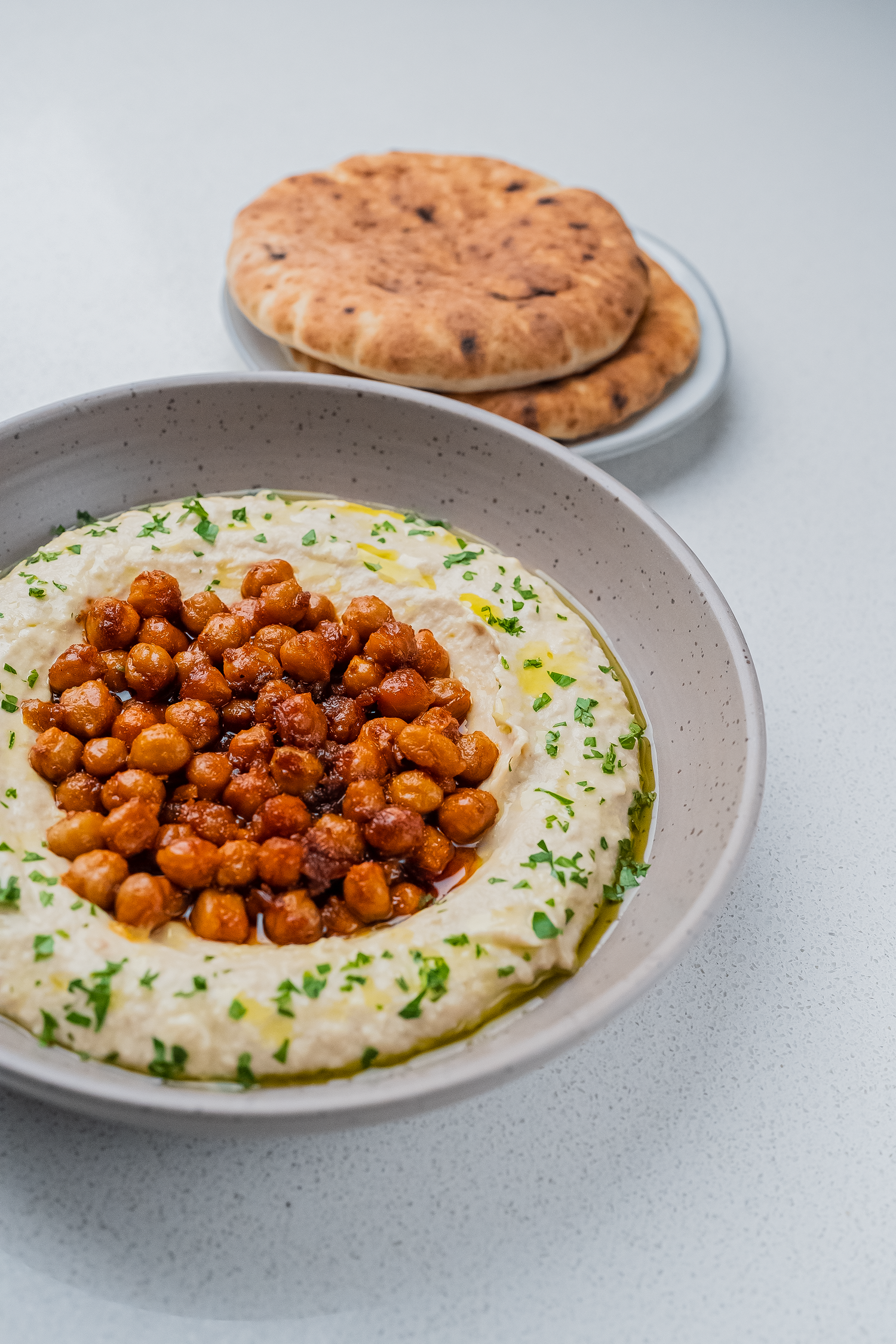 Geroosterde uien hummus