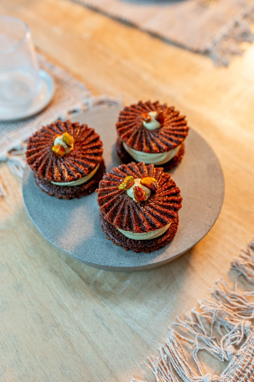 Chocolade pistachetaartjes 