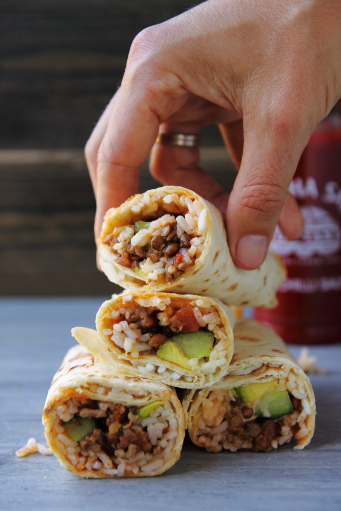 Rijstburritos met gehaktvulling