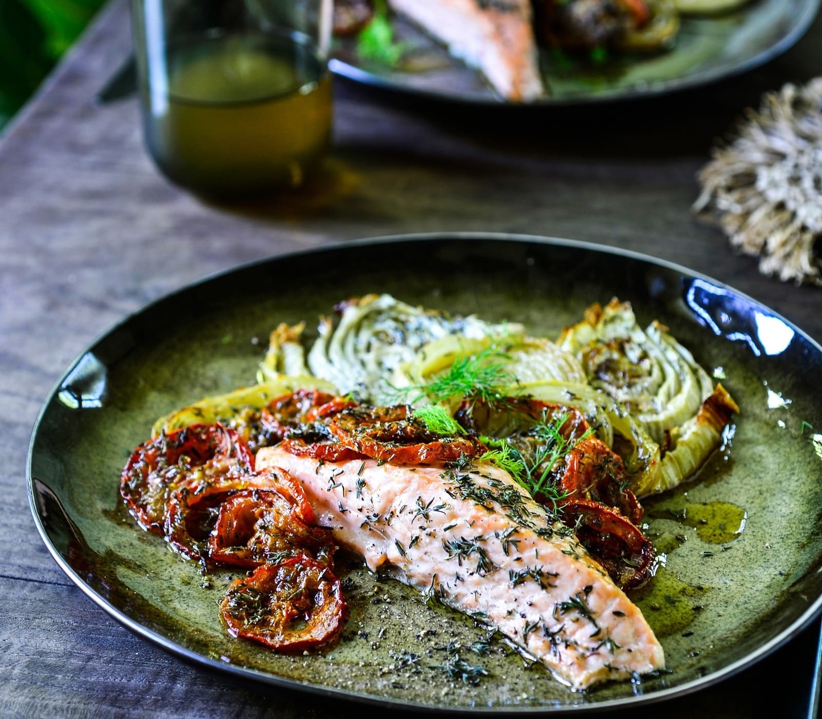 Zalm met gegrilde groenten