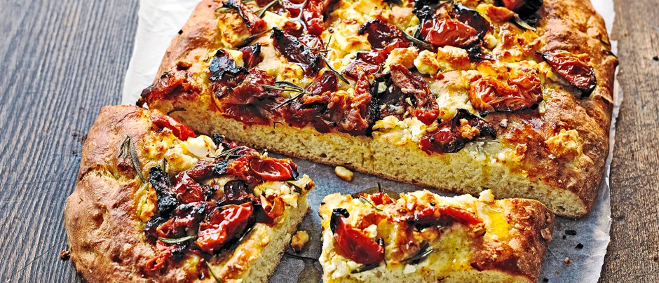 Tomaat, feta, rozemarijn brood