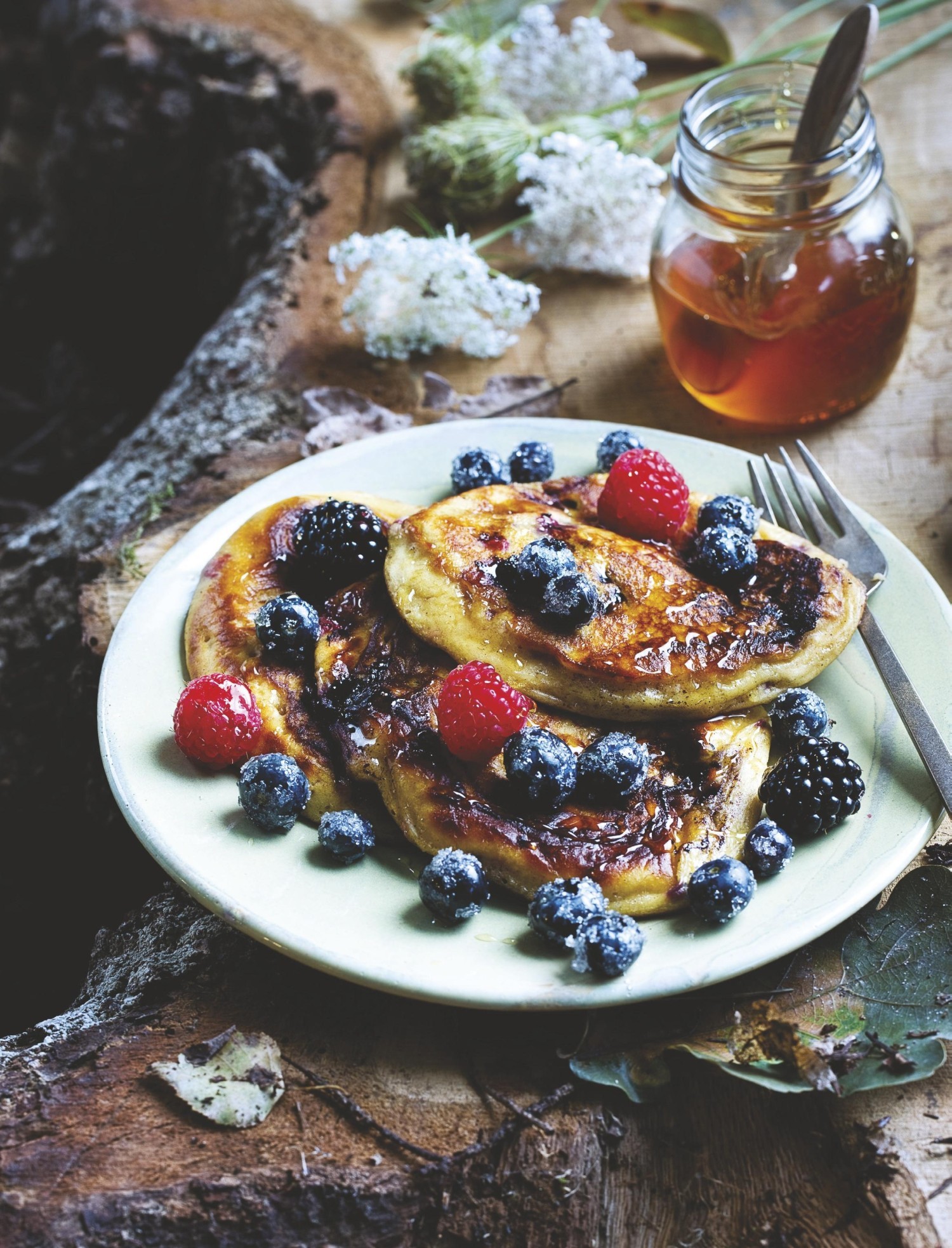 Kwark-pancakes met bosvruchten