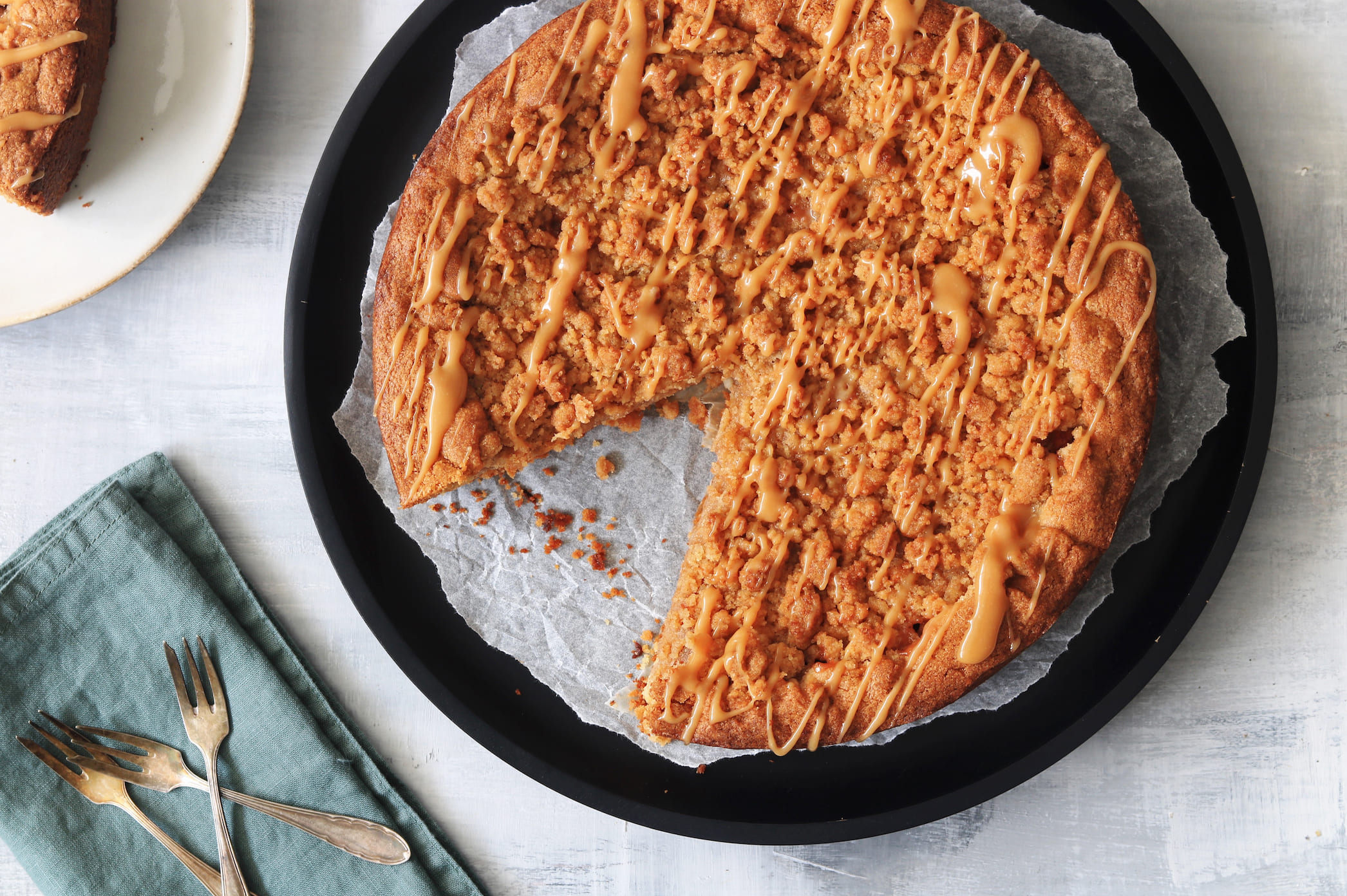 Cheesecake met appelen en speculaascrumble