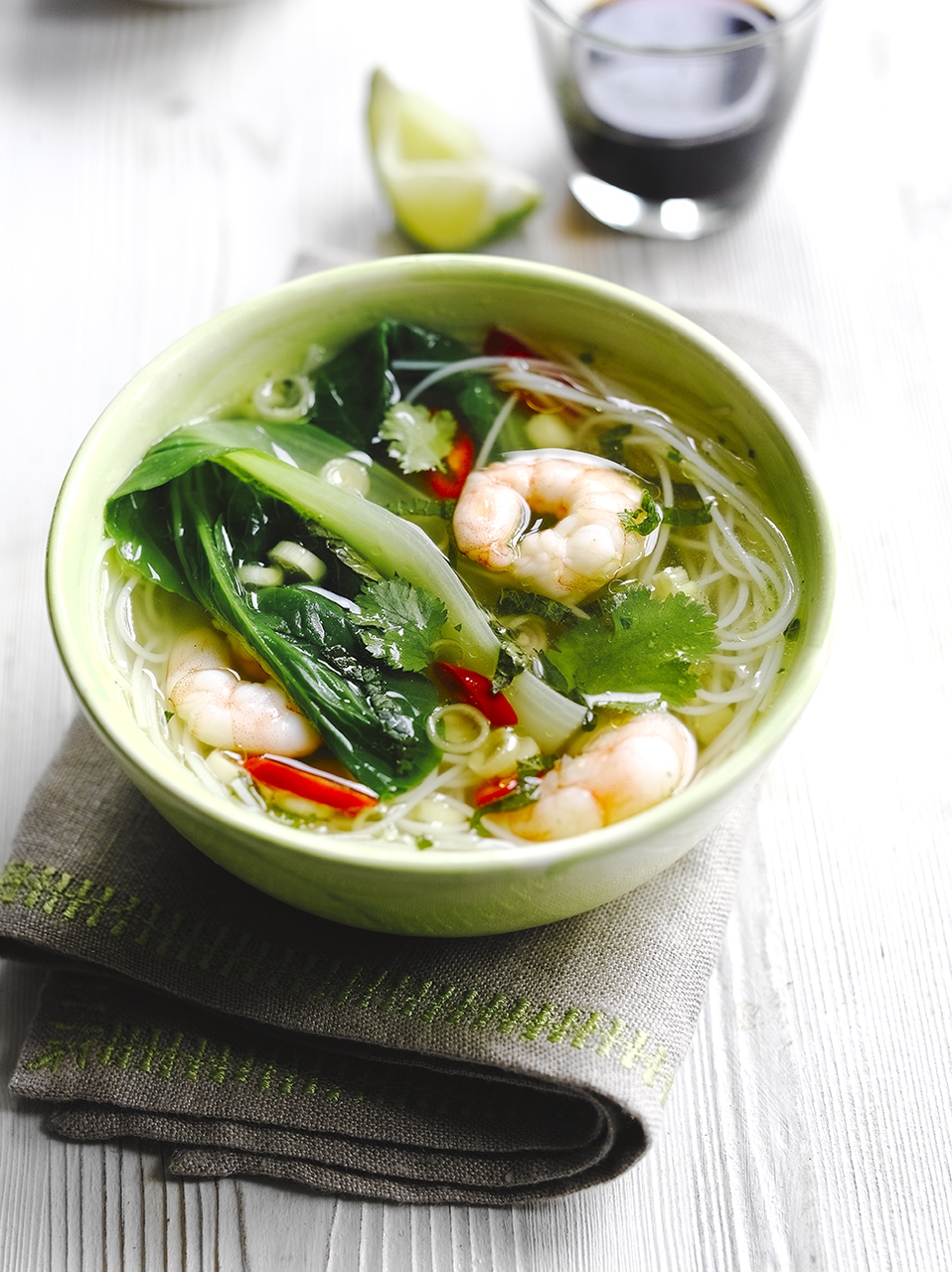 Tom yam met scampi