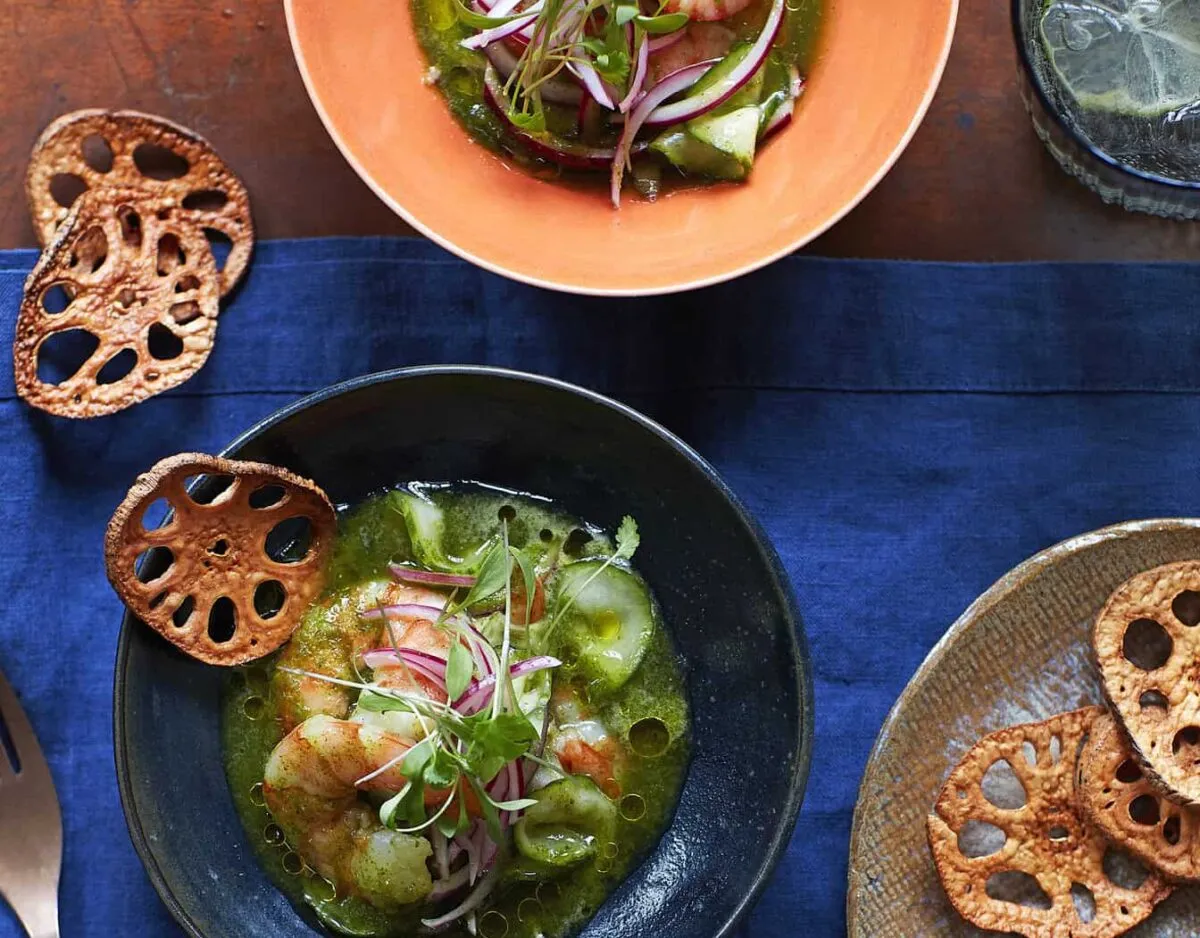 Nikkei aguachile – ceviche van garnalen