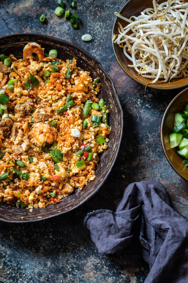 Nasi goreng met bloemkoolrijst