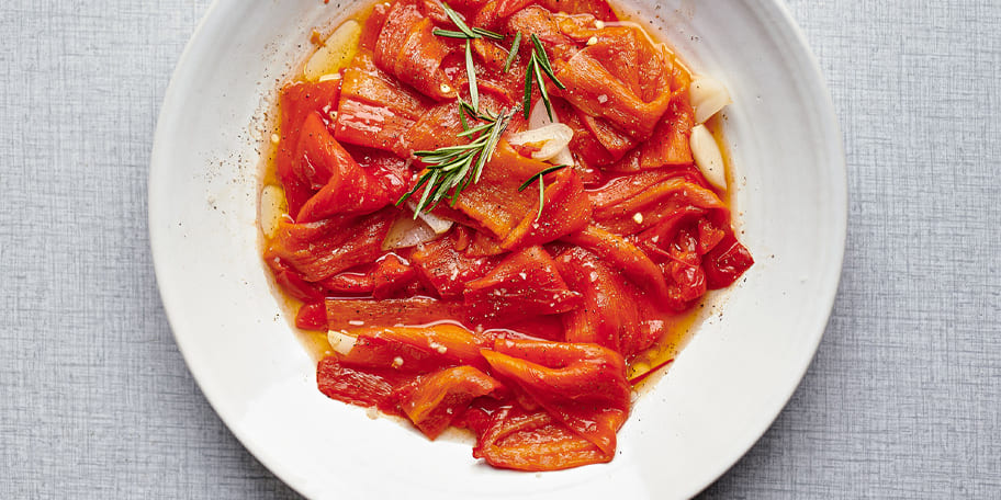 Gestoomde paprika\'s met rozemarijn