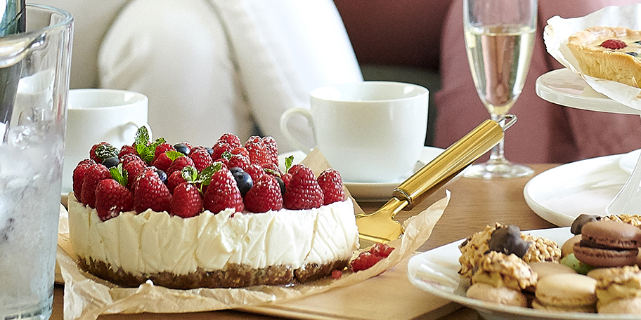 Kaastaart met speculoos en frambozen