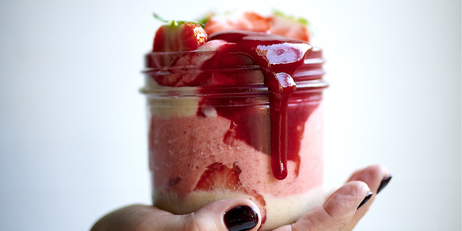 N'Ice cream met aardbeien