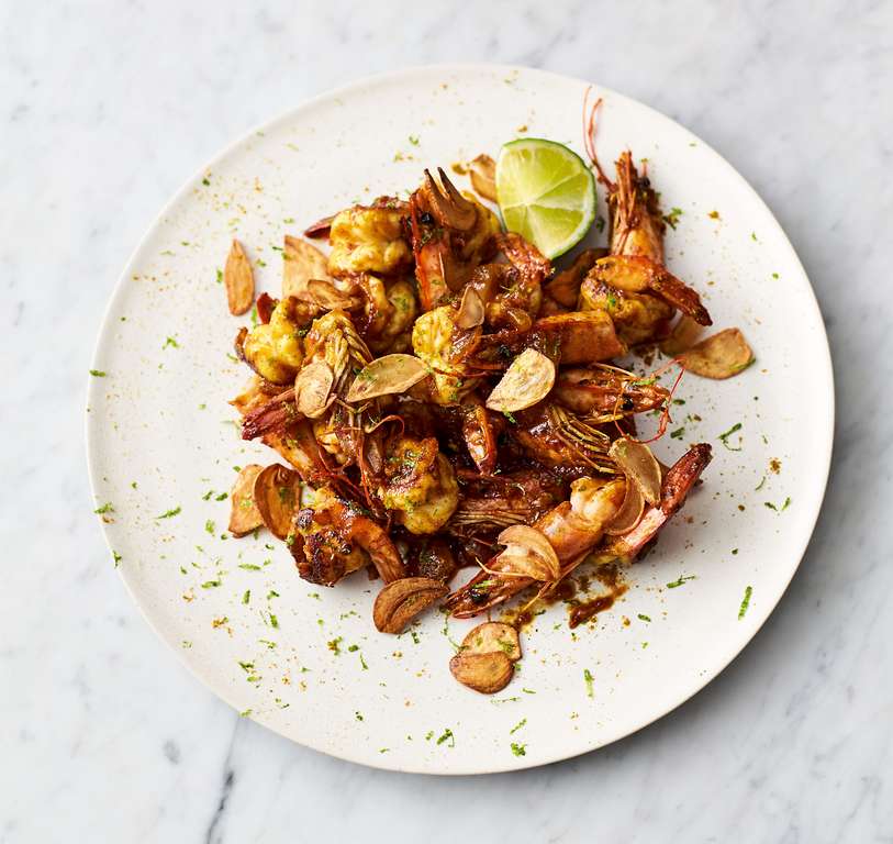 Kleverige mango scampi