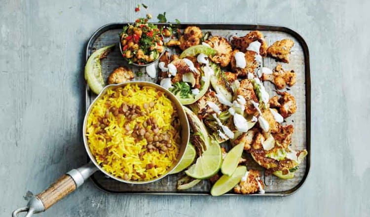 Tandoori bloemkool met linzenrijst