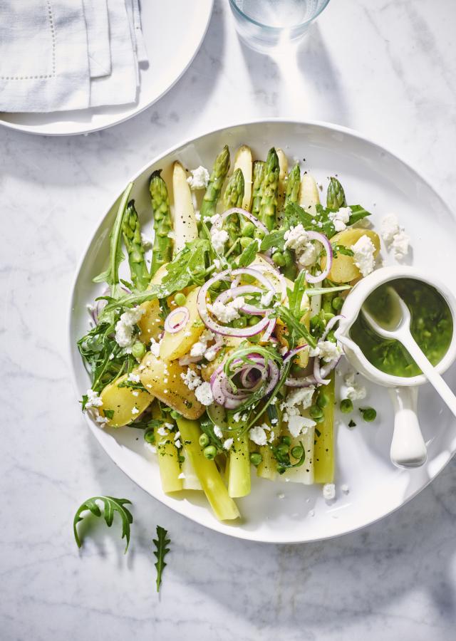 Krieltjessalade met asperges