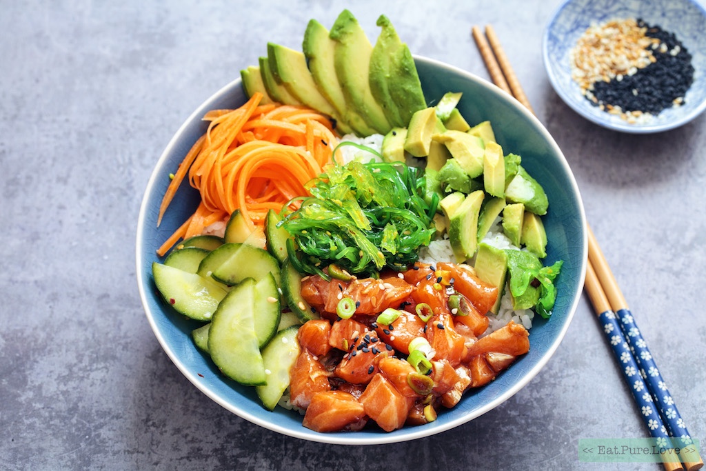 Poké bowl met zalm