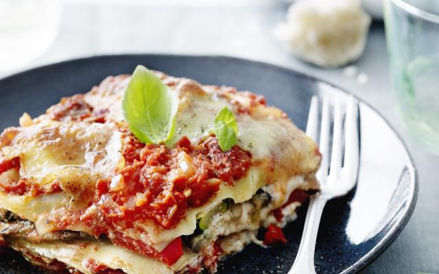 Vegetarische lasagne met gegrilde groenten