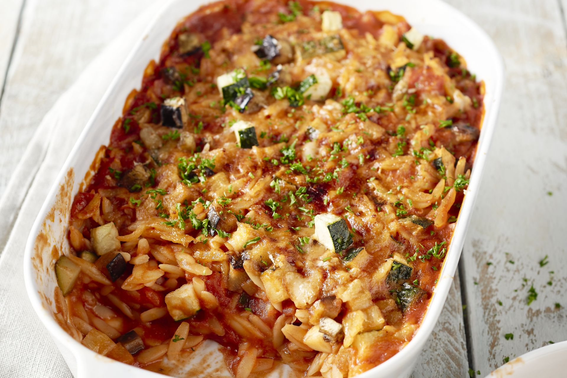 Mediterraanse ovenschotel met orzo