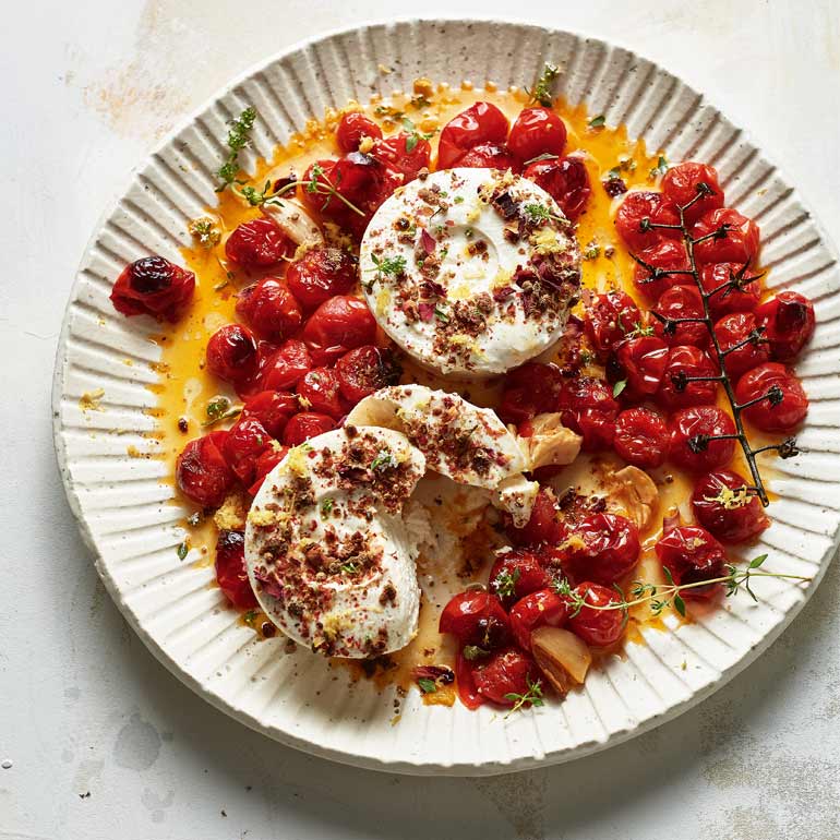 Tomaten en gemarineerde ricotta