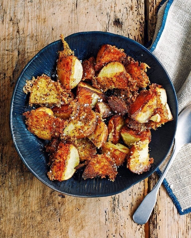 Knapperige parmezaan aardappeltjes