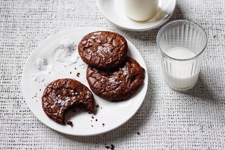 Browniekoekjes met munt