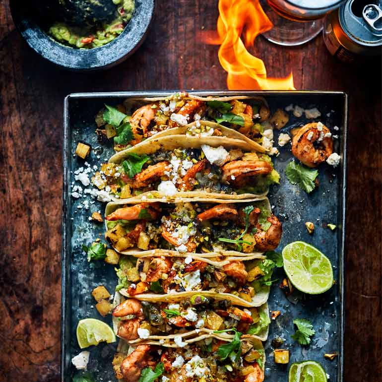 Grilled shrimp & pineapple taco\'s