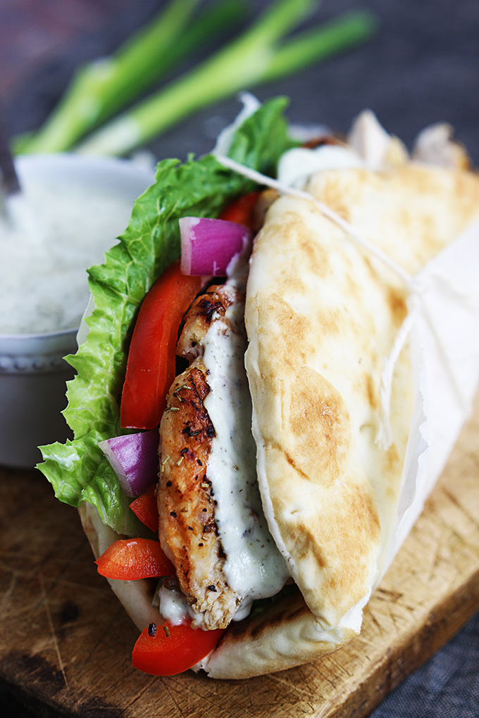 Kippen gyros met tzatziki