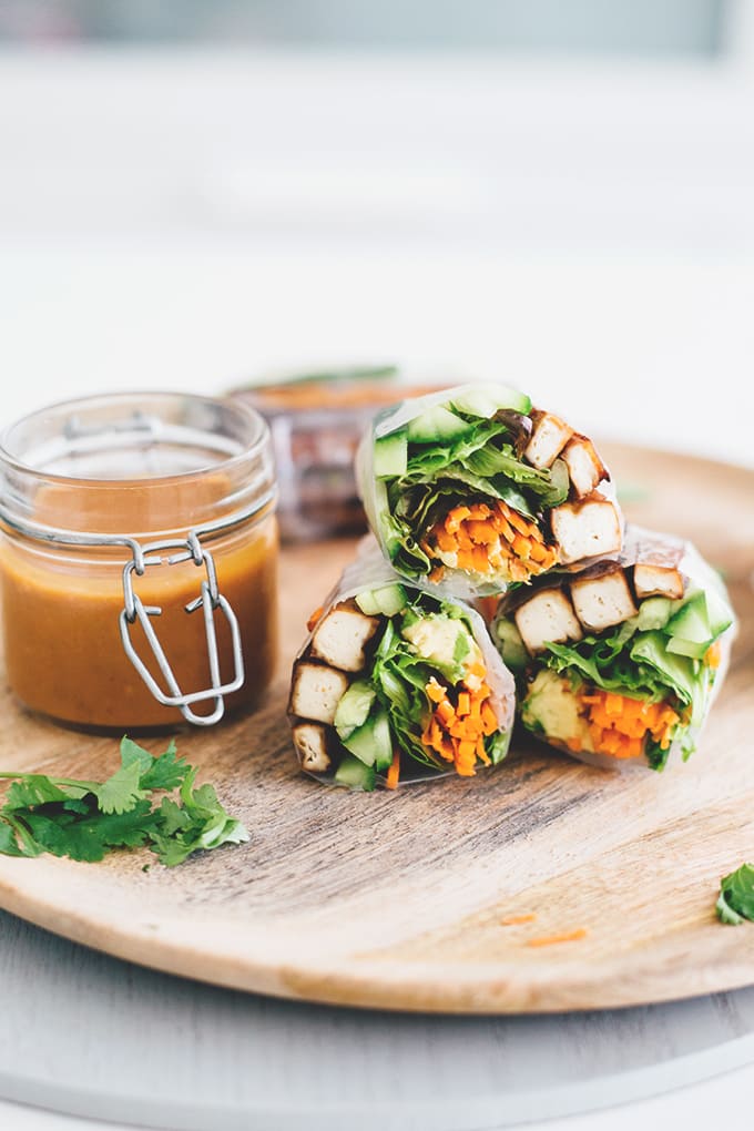 Tofu teriyaki springrolls