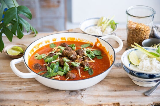 Thaise balletjes in tomatensaus