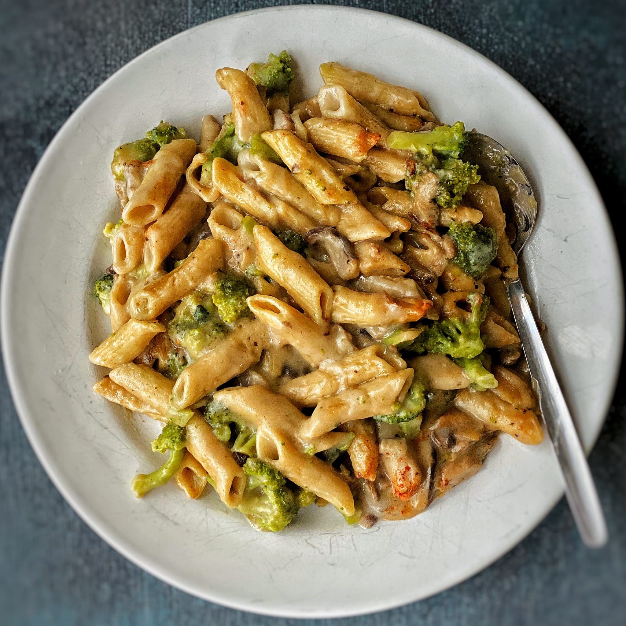 Romige champignon-broccoli penne