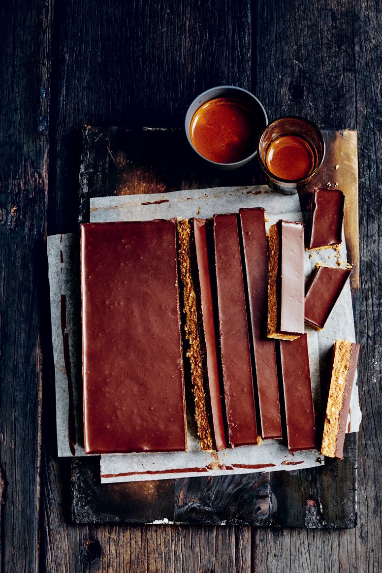 Zachte chocolade-amandelrepen