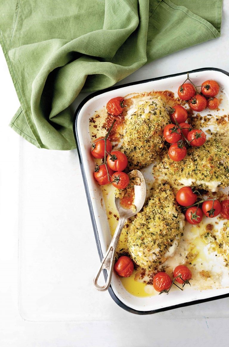 Kip met parmezaankorst en tallegiovulling